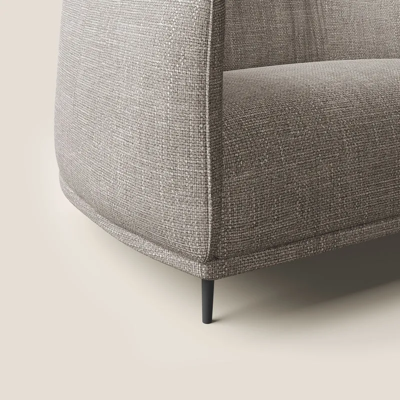 Zelda Fauteuil au design moderne en tissu doux et imperméable T06 Taupe tortora