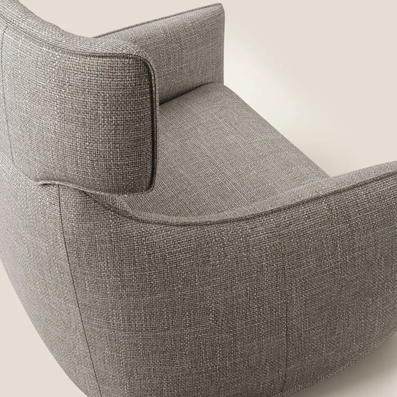 Zelda Fauteuil au design moderne en tissu doux et imperméable T06 Taupe tortora