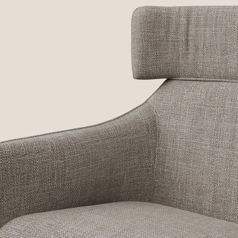 Zelda Fauteuil au design moderne en tissu doux et imperméable T06 Taupe tortora