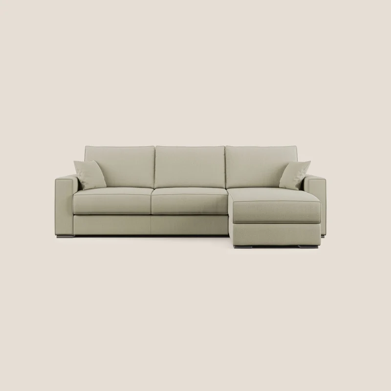 Dream Canapé convertible d'angle en tissu détachable T05 crème