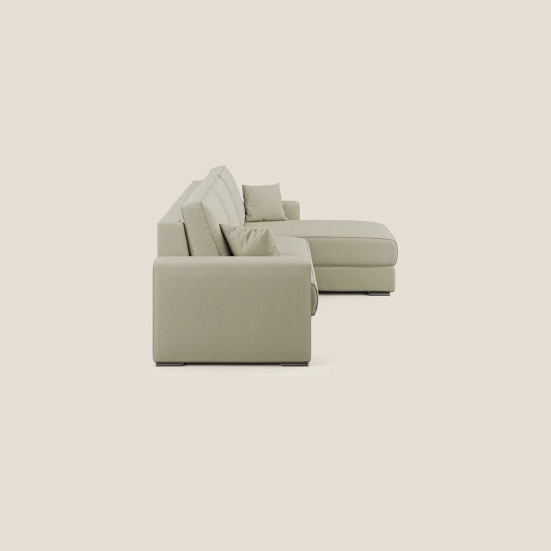 Dream Canapé convertible d'angle en tissu détachable T05 crème