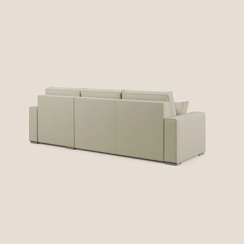 Dream Canapé convertible d'angle en tissu détachable T05 crème