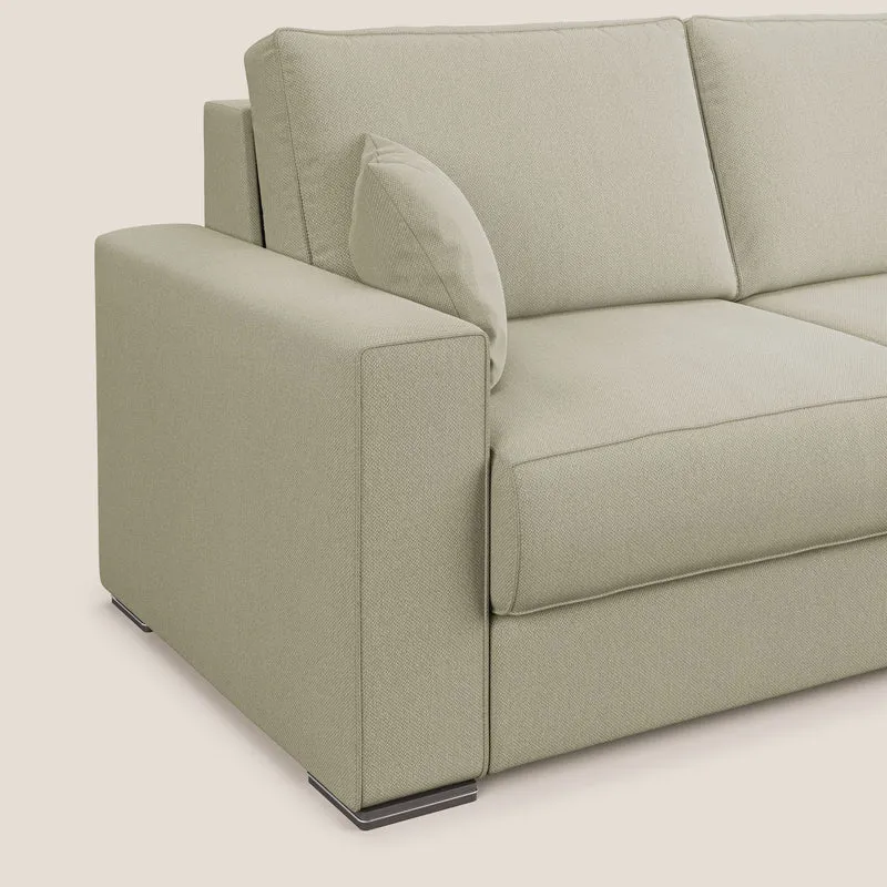 Dream Canapé convertible d'angle en tissu détachable T05 crème