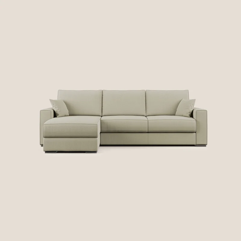 Dream Canapé convertible d'angle en tissu détachable T05 crème