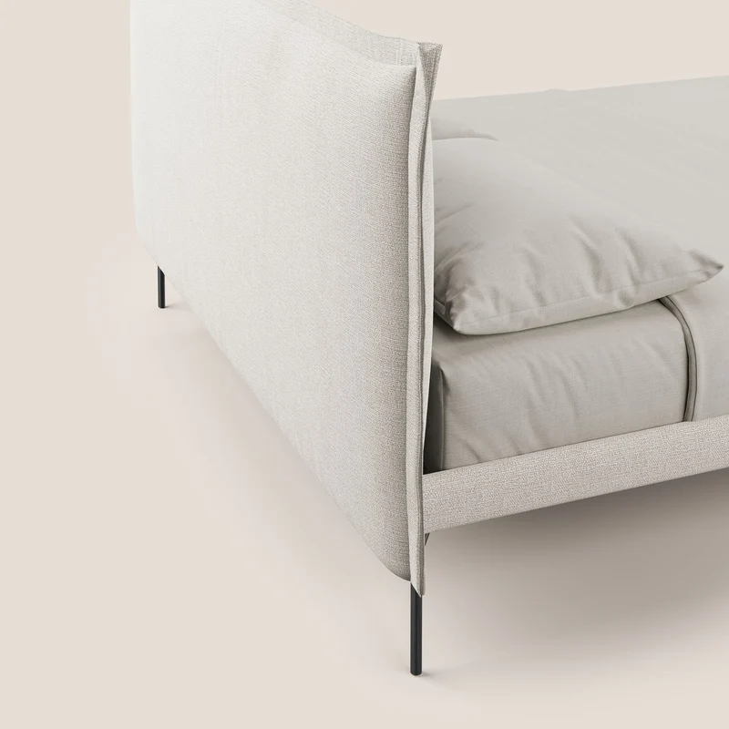 Eric lit rembourré au design minimaliste en tissu imperméable T14 crème