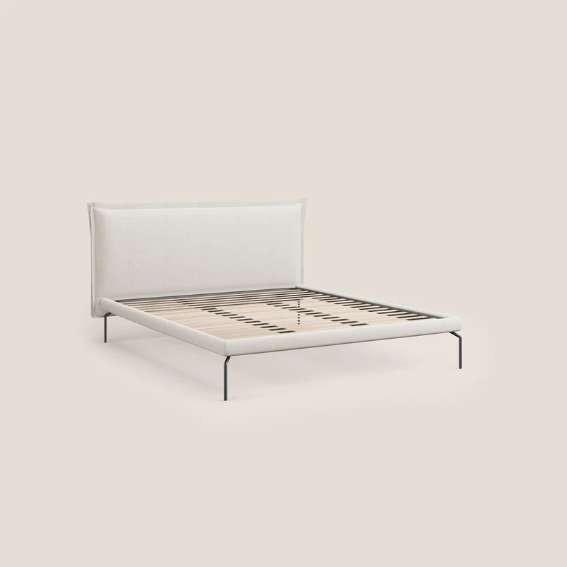 Eric lit rembourré au design minimaliste en tissu imperméable T14 crème