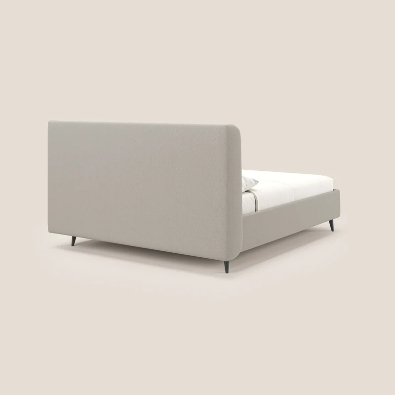 Nadine lit coffre de design et confort italien en tissu imperméable T19 crème