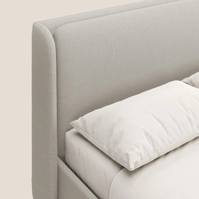 Nadine lit coffre de design et confort italien en tissu imperméable T19 crème