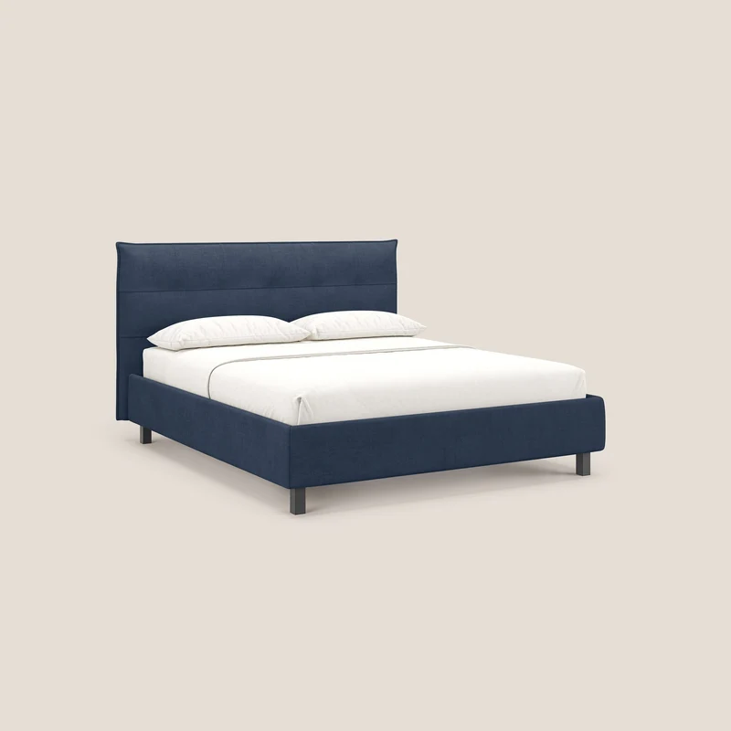 Liam lit coffre avec tête de lit capitonnée en tissu détachable T17 bleu