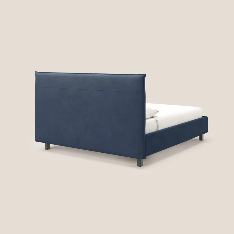 Liam lit coffre avec tête de lit capitonnée en tissu détachable T17 bleu
