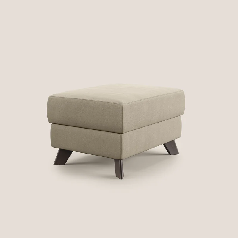 Moon Pouf coffre aux pieds hauts en microfibre imperméable T11 Taupe tortora