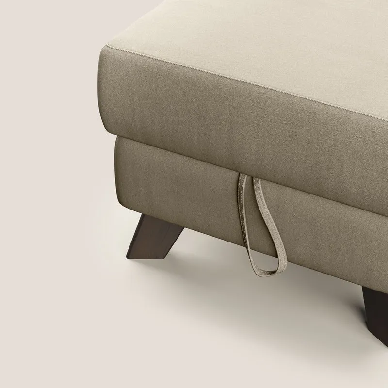 Moon Pouf coffre aux pieds hauts en microfibre imperméable T11 Taupe tortora