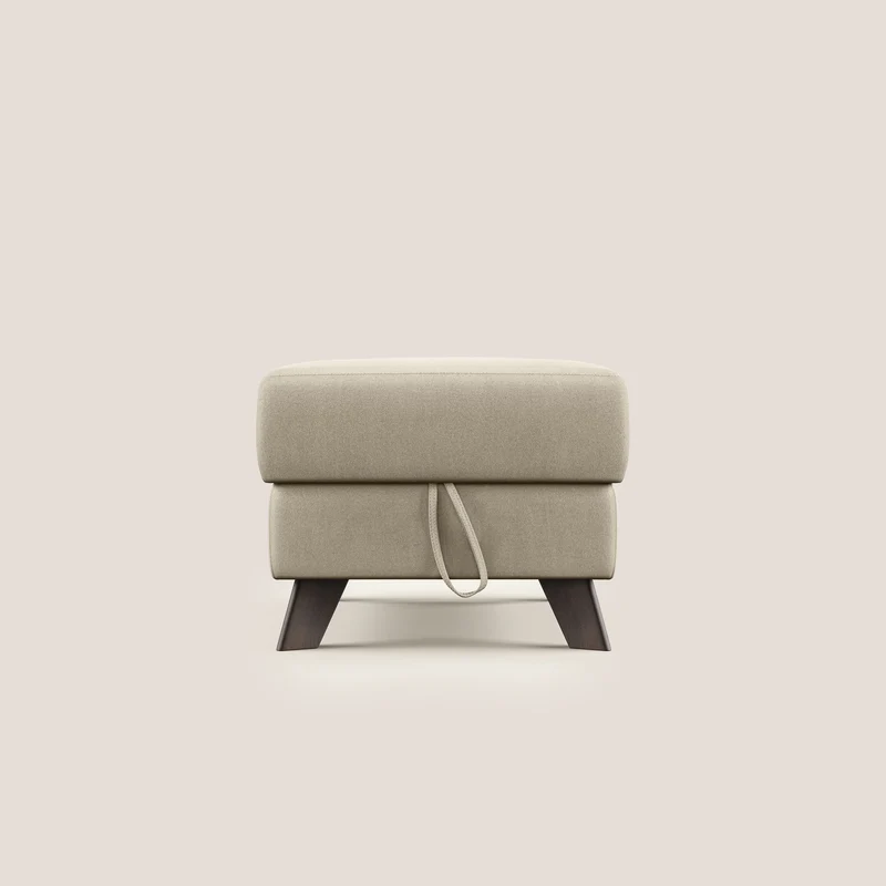 Moon Pouf coffre aux pieds hauts en microfibre imperméable T11 Taupe tortora