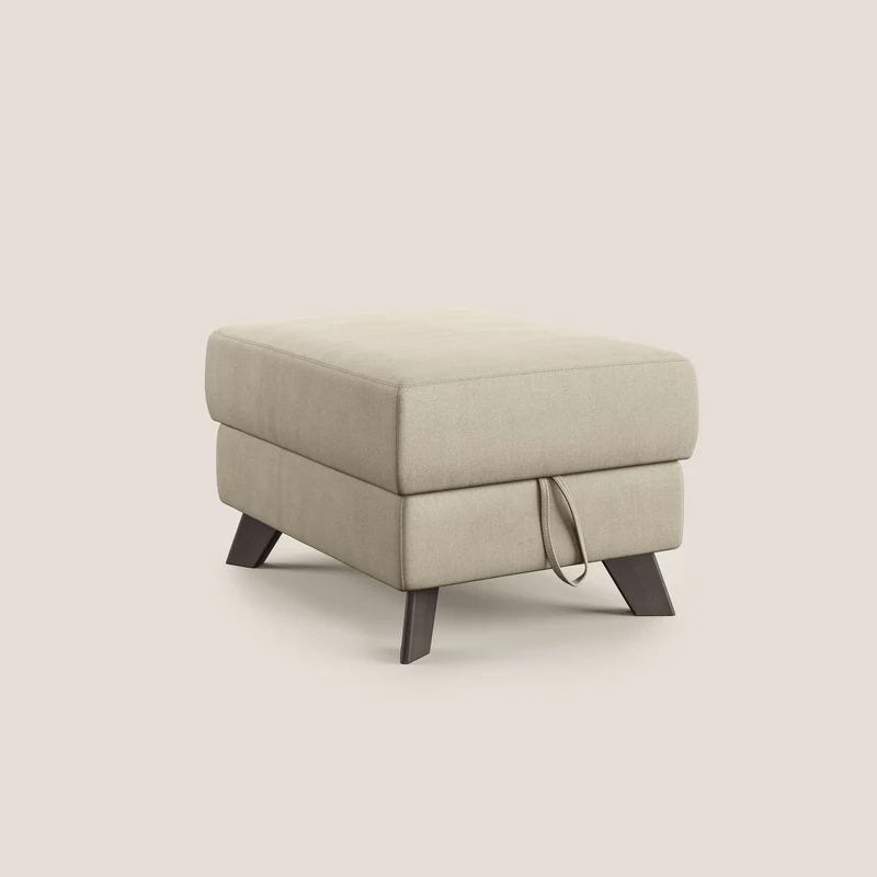 Moon Pouf coffre aux pieds hauts en microfibre imperméable T11 Taupe tortora