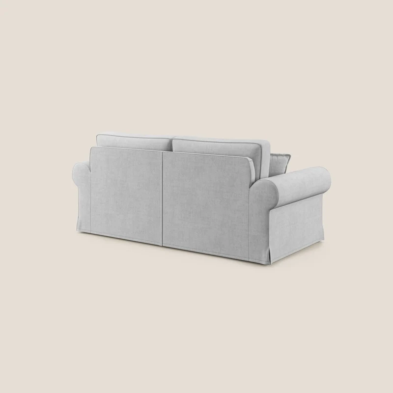 Lady canapé classique en plume d'oie réalisé avec un tissu imperméable T02 gris clair