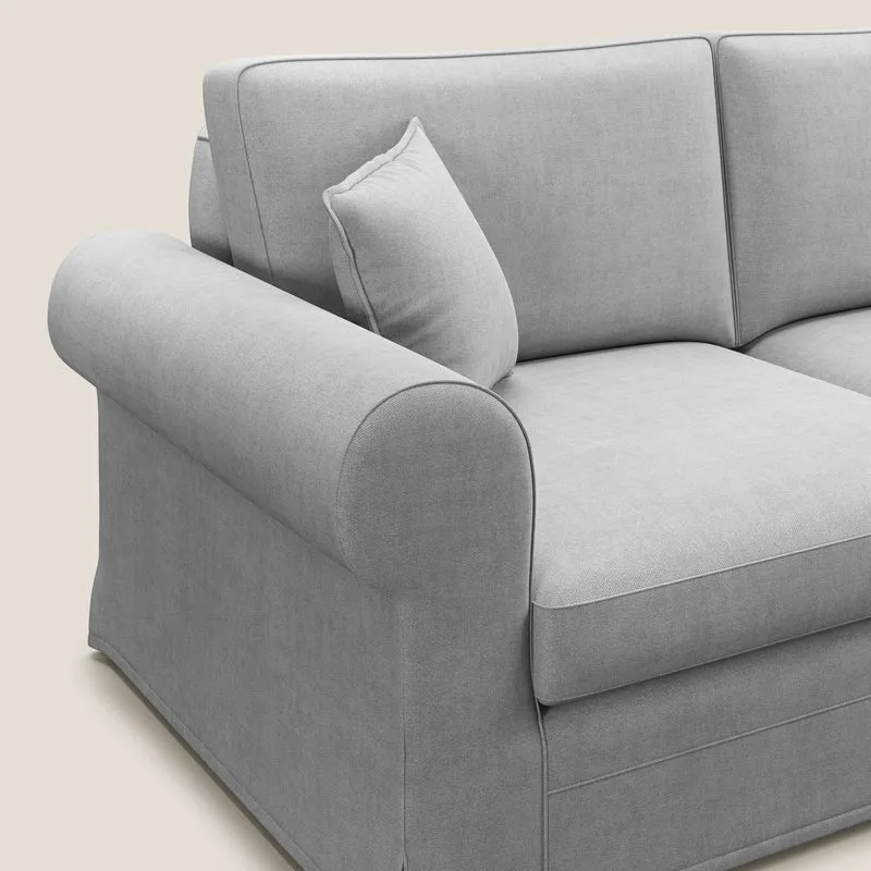 Lady canapé classique en plume d'oie réalisé avec un tissu imperméable T02 gris clair