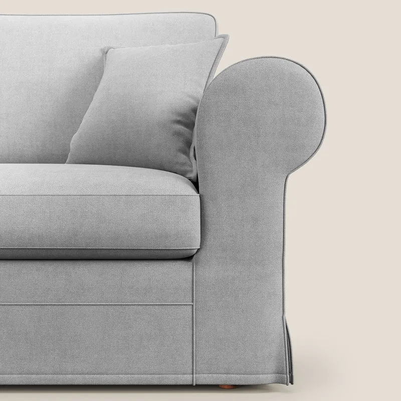 Lady canapé classique en plume d'oie réalisé avec un tissu imperméable T02 gris clair