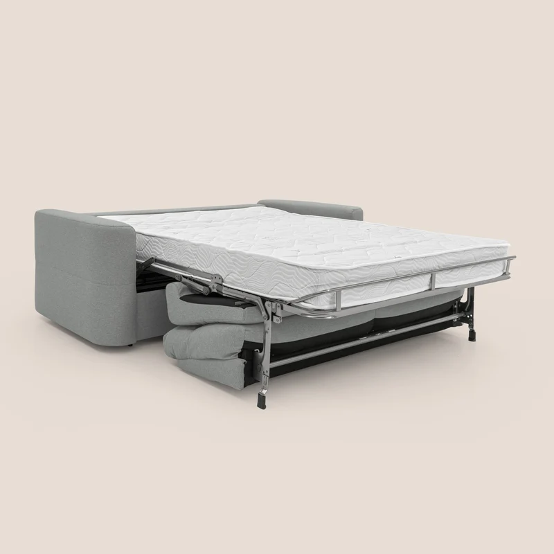 Cupido Canapé convertible matelas H18 cm au dossier haut moelleux en tissu imperméable T13 gris