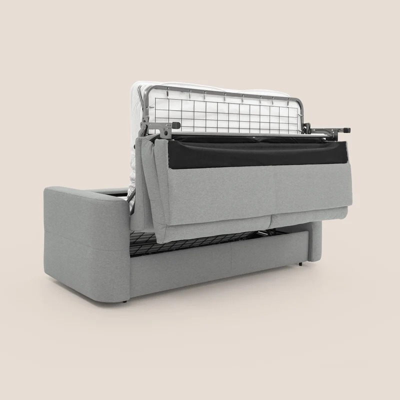 Cupido Canapé convertible matelas H18 cm au dossier haut moelleux en tissu imperméable T13 gris