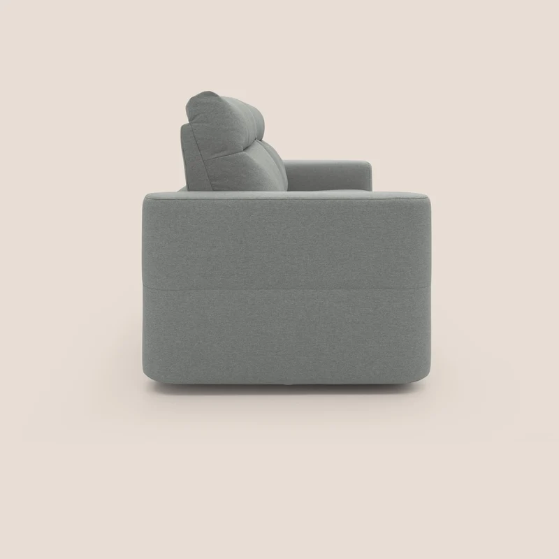 Cupido Canapé convertible matelas H18 cm au dossier haut moelleux en tissu imperméable T13 gris