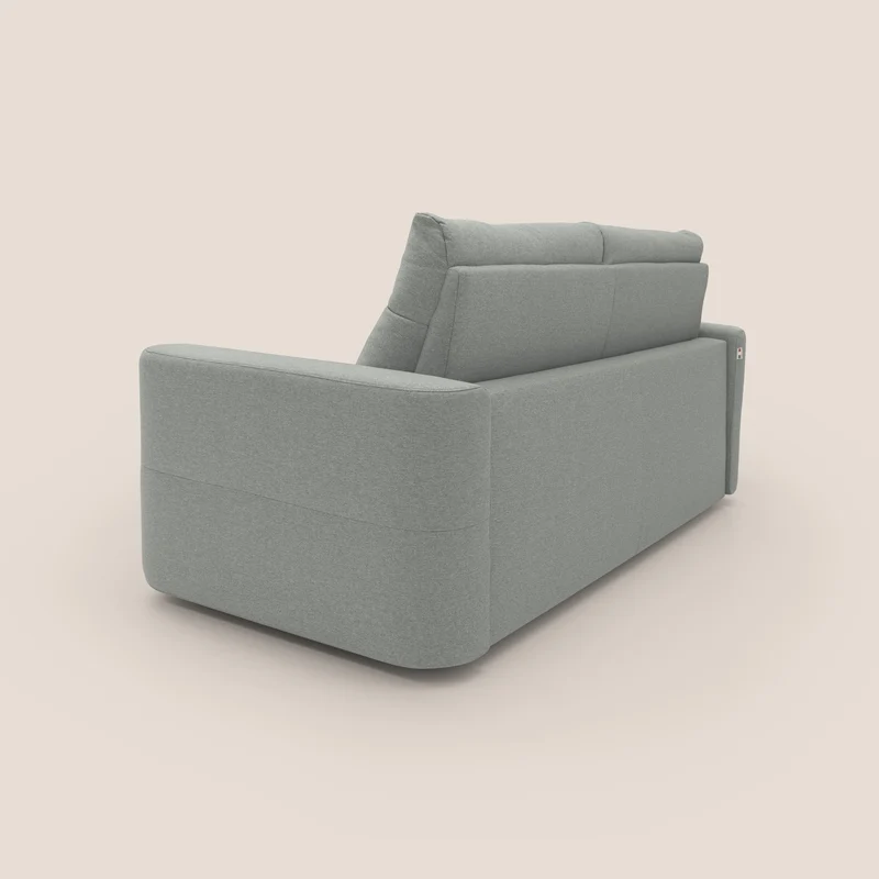 Cupido Canapé convertible matelas H18 cm au dossier haut moelleux en tissu imperméable T13 gris