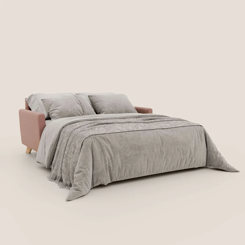 Francy canapé convertible avec têtières réglables en tissu détachable T17 rose