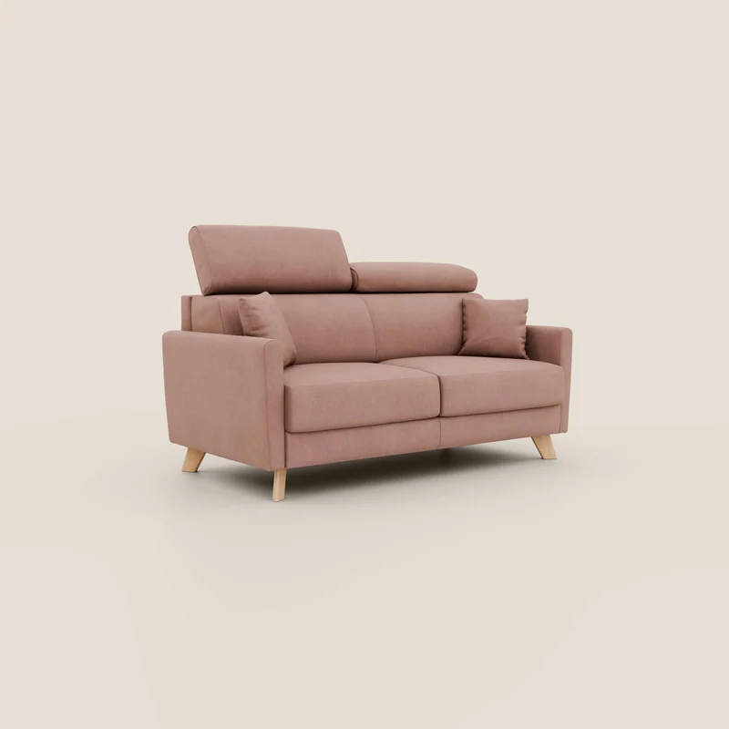 Francy canapé convertible avec têtières réglables en tissu détachable T17 rose