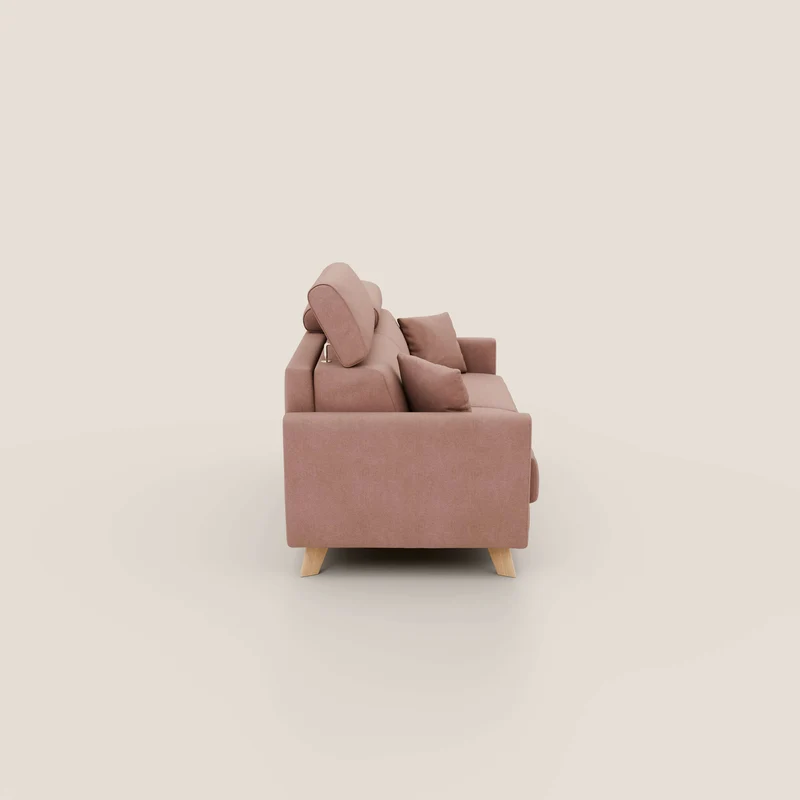 Francy canapé convertible avec têtières réglables en tissu détachable T17 rose