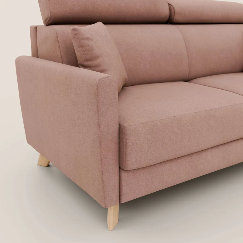 Francy canapé convertible avec têtières réglables en tissu détachable T17 rose