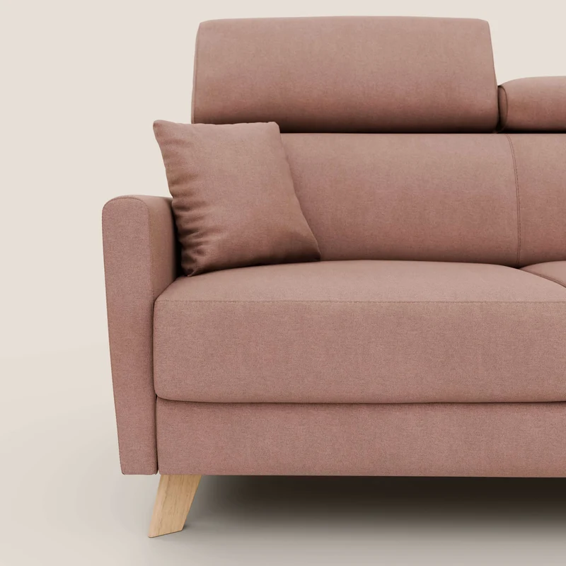 Francy canapé convertible avec têtières réglables en tissu détachable T17 rose