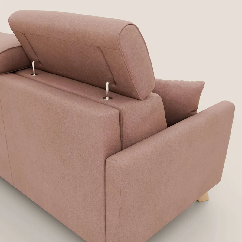 Francy canapé convertible avec têtières réglables en tissu détachable T17 rose