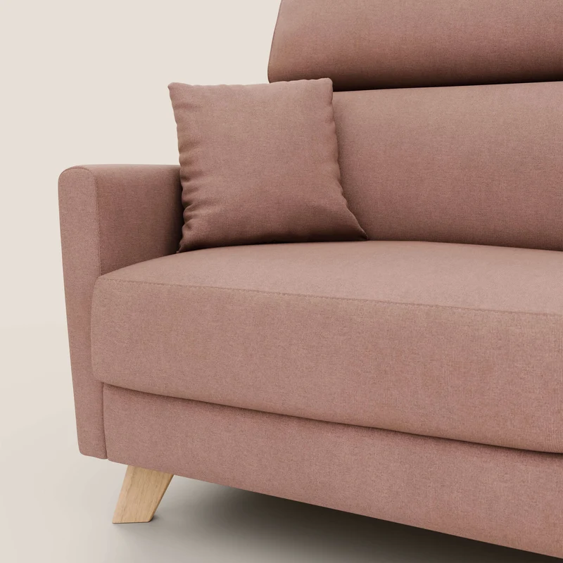 Francy canapé convertible avec têtières réglables en tissu détachable T17 rose