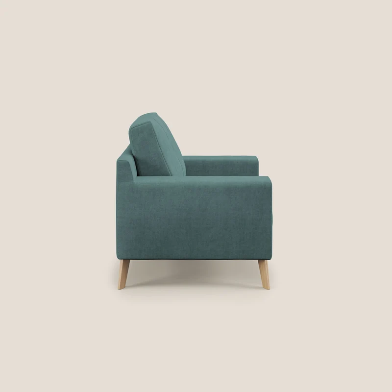 Danish Fauteuil en tissu doux imperméable T02 bleu canard