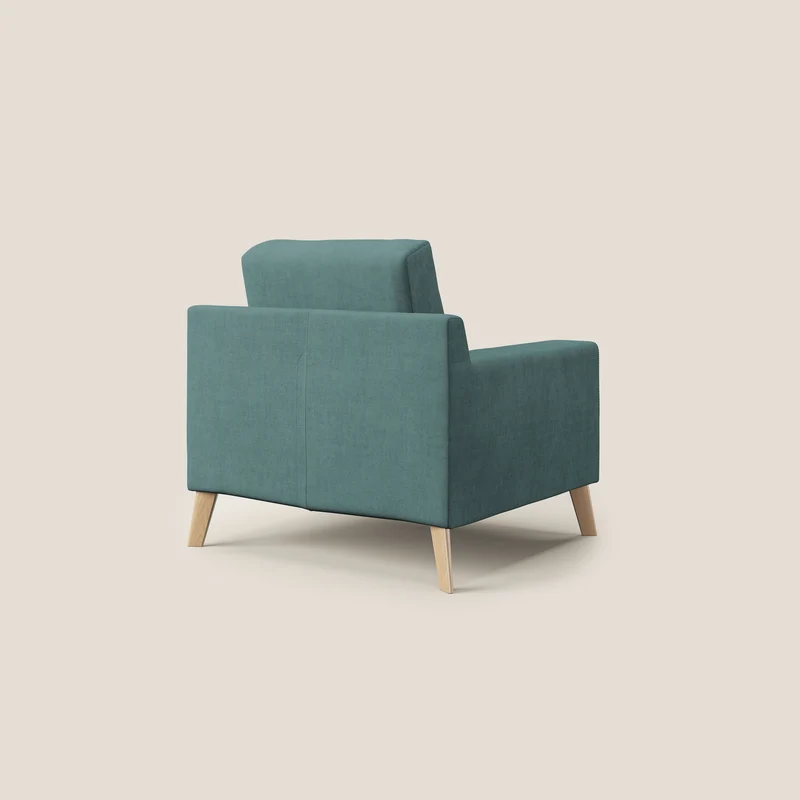 Danish Fauteuil en tissu doux imperméable T02 bleu canard