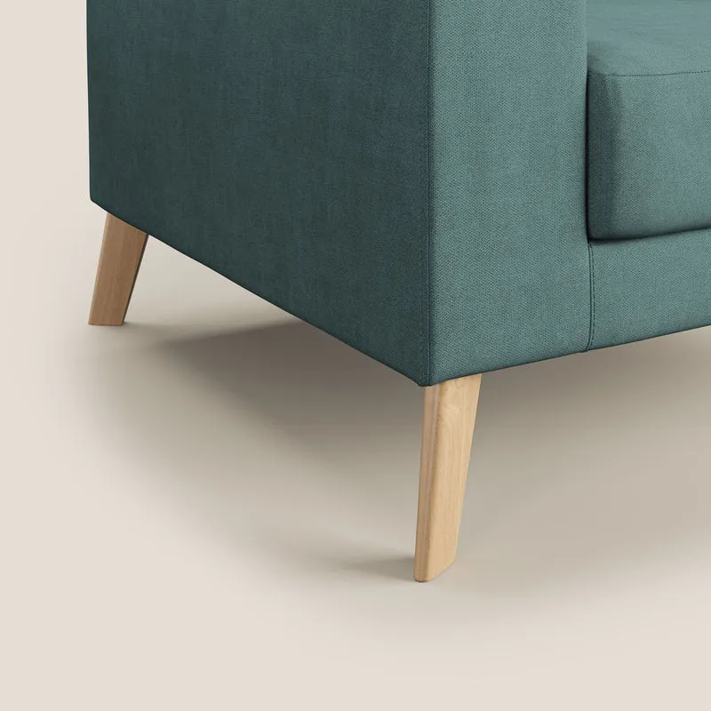 Danish Fauteuil en tissu doux imperméable T02 bleu canard