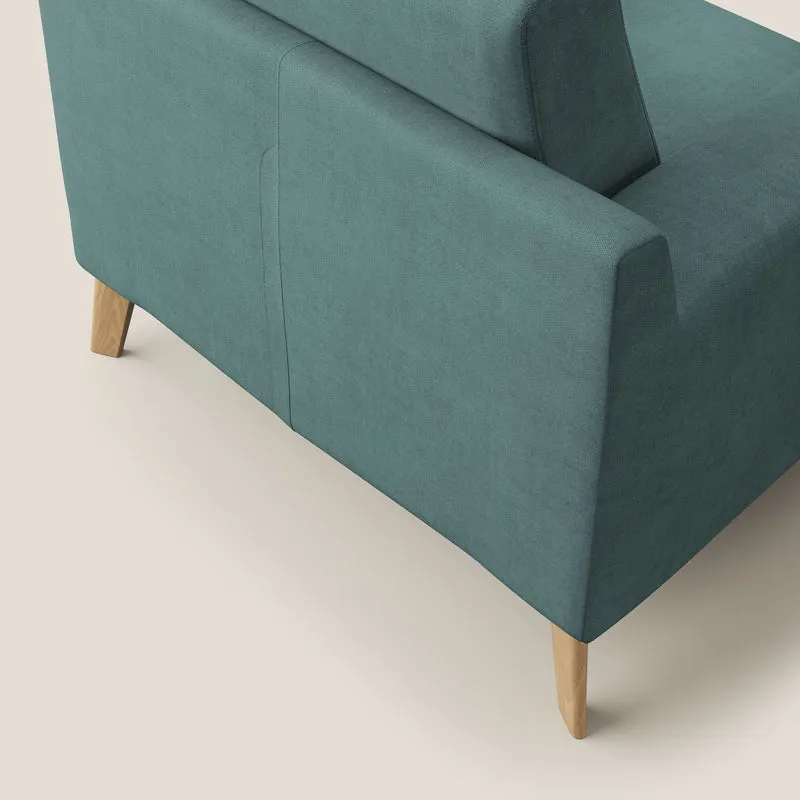 Danish Fauteuil en tissu doux imperméable T02 bleu canard