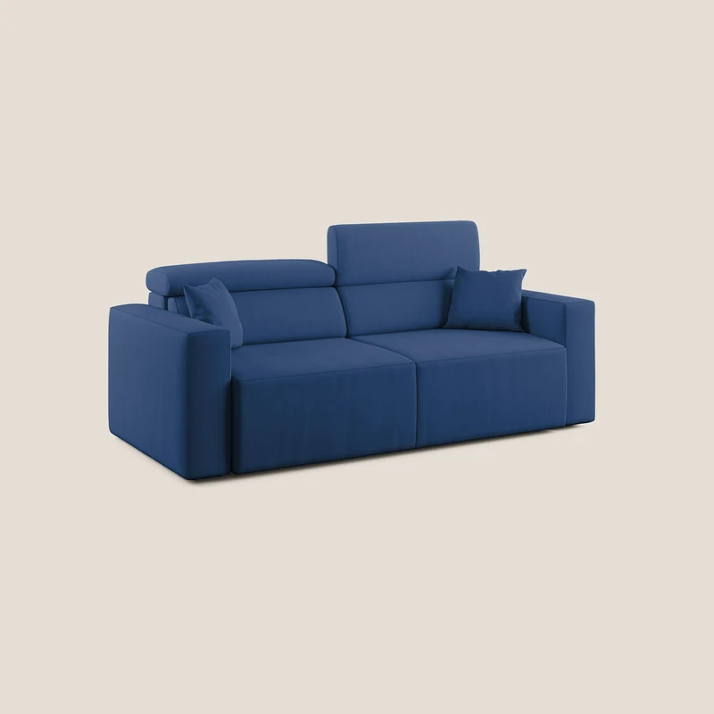 Orwell canapé avec assise extractible en microfibre détachable T11 bleu