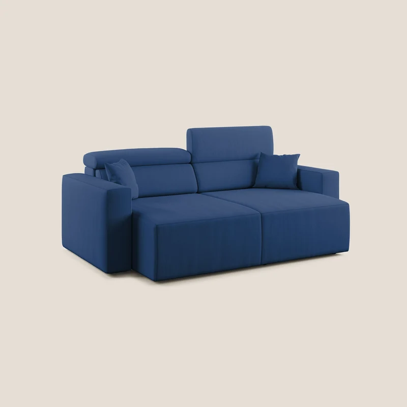 Orwell canapé avec assise extractible en microfibre détachable T11 bleu