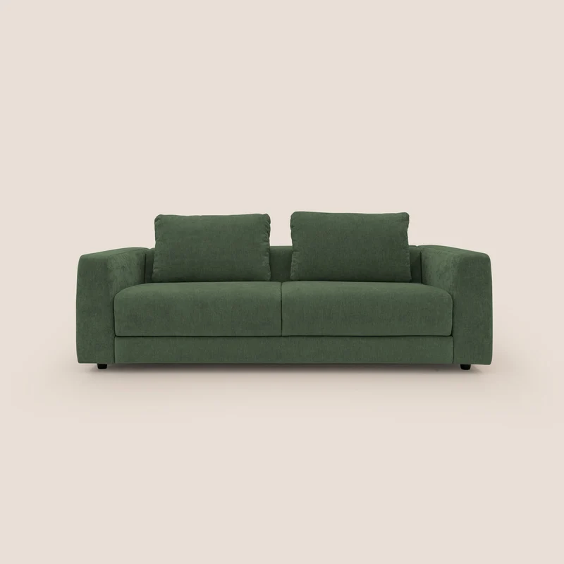 Freia Canapé convertible minimaliste matelas h15cm aux dossiers moelleux en tissu imperméable T14 vert