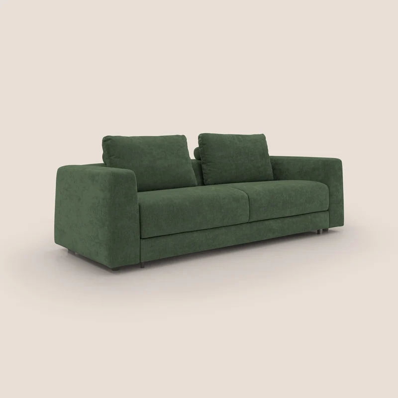 Freia Canapé convertible minimaliste matelas h15cm aux dossiers moelleux en tissu imperméable T14 vert