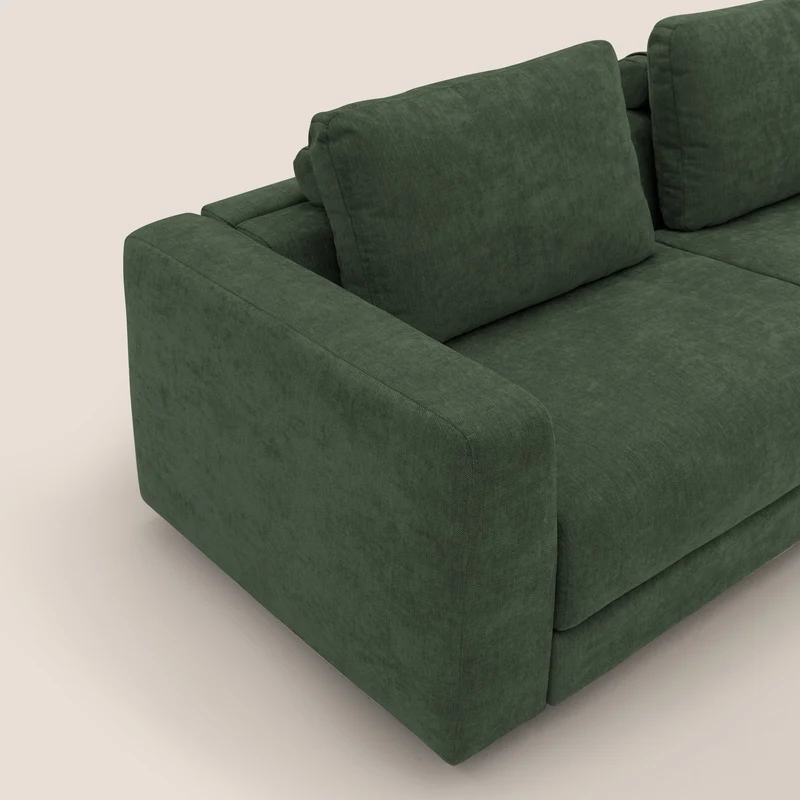 Freia Canapé convertible minimaliste matelas h15cm aux dossiers moelleux en tissu imperméable T14 vert