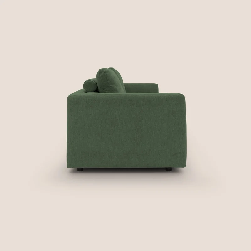Freia Canapé convertible minimaliste matelas h15cm aux dossiers moelleux en tissu imperméable T14 vert
