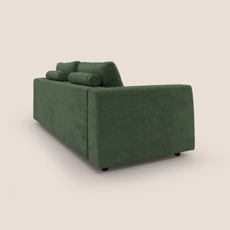 Freia Canapé convertible minimaliste matelas h15cm aux dossiers moelleux en tissu imperméable T14 vert