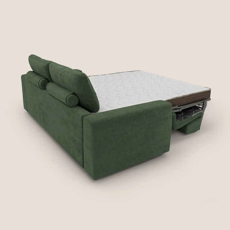 Freia Canapé convertible minimaliste matelas h15cm aux dossiers moelleux en tissu imperméable T14 vert
