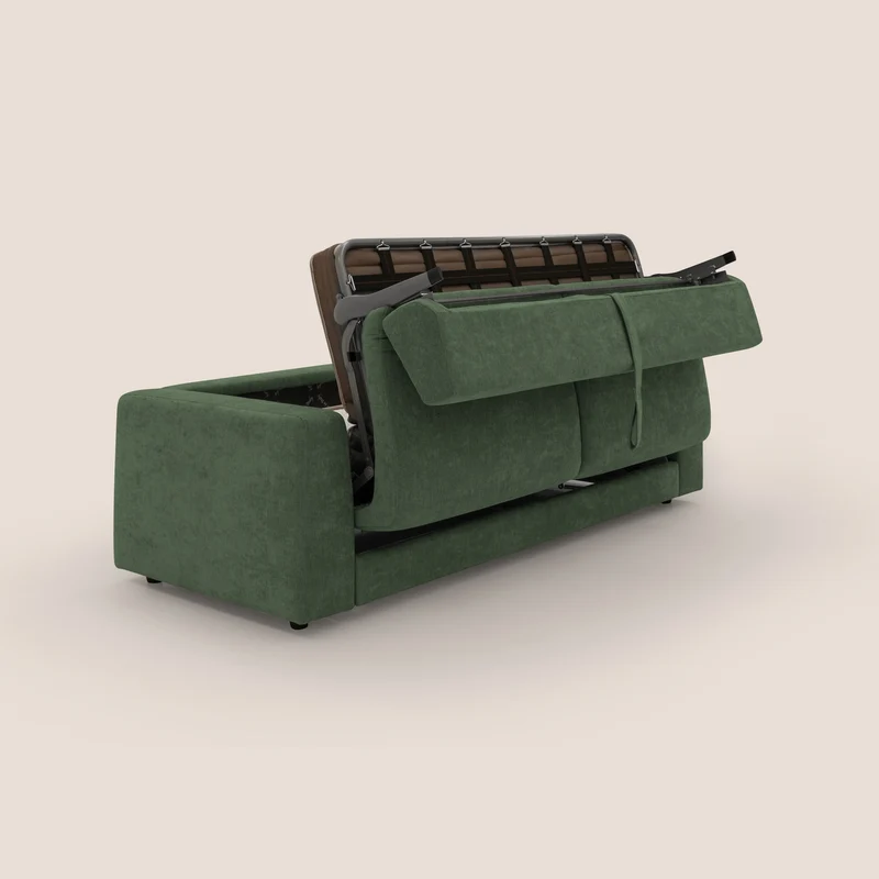 Freia Canapé convertible minimaliste matelas h15cm aux dossiers moelleux en tissu imperméable T14 vert
