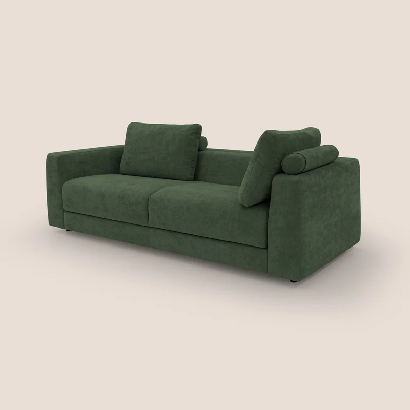 Freia Canapé convertible minimaliste matelas h15cm aux dossiers moelleux en tissu imperméable T14 vert