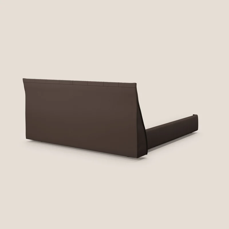 Clizia Lit de design avec coffre de rangement en simili-cuir imperméable T04 marron