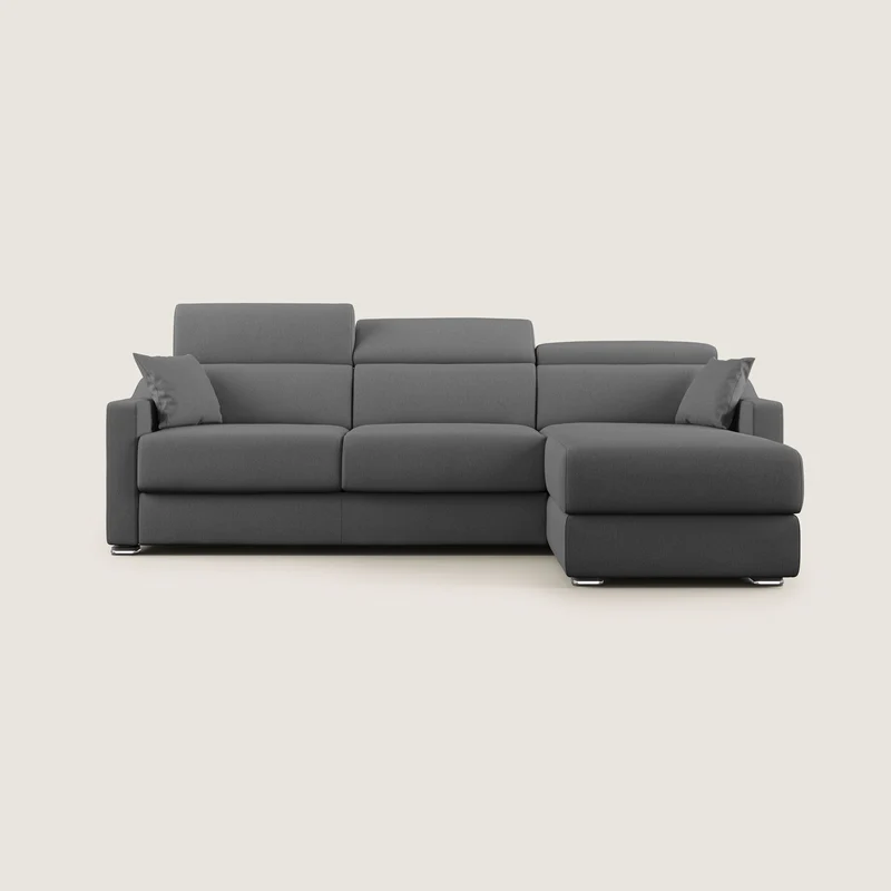 Amber canapé d'angle convertible en tissu détachable T05 anthracite