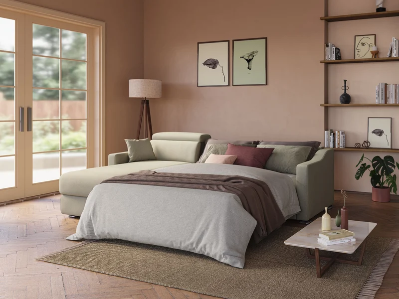 Amber canapé d'angle convertible en tissu détachable T05 anthracite
