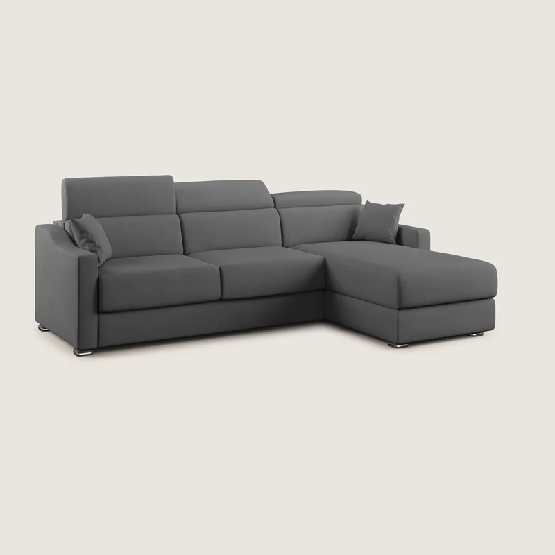 Amber canapé d'angle convertible en tissu détachable T05 anthracite